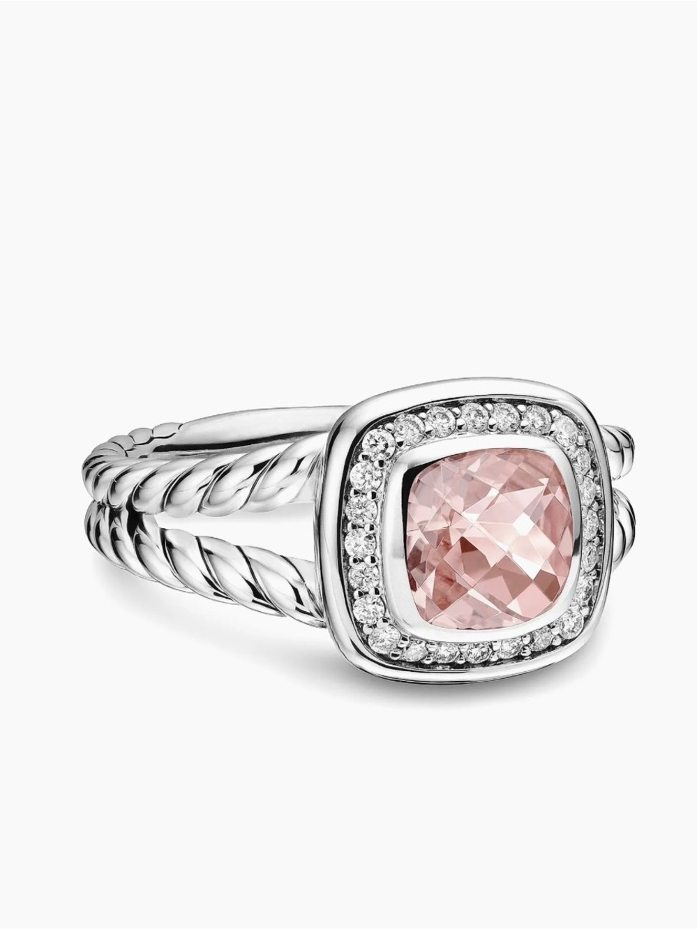 David Yurman Morganite Petite Albion® Ring With Pavé Diamonds